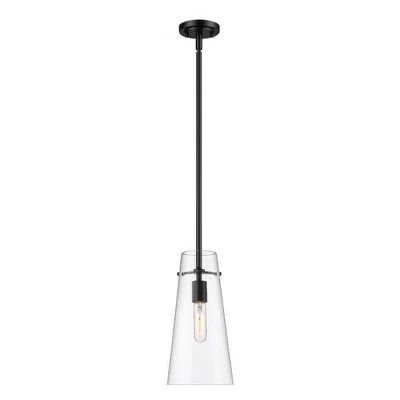 Подвесной светильник Kira Minimalist One-Light - Современный стальной дизайн для кухни или гостиной, черный