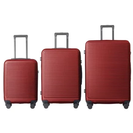 Комплект для багажа Hardshell из 3 предметов с вращающимися колесиками и замком TSA - Легкие чемоданы винно–красного цвета