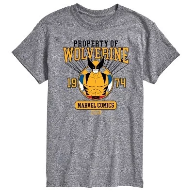 Мужская футболка с коротким рукавом Property of Wolverine с графическим рисунком athletic heather