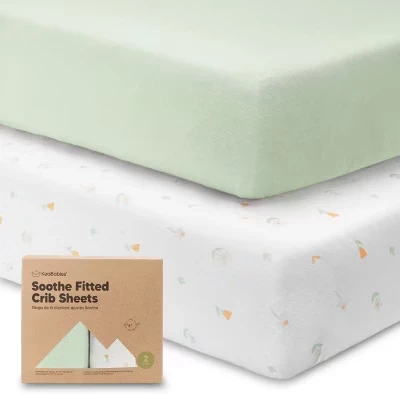 простыни для детской кроватки 2pk Soothe, нейтральные, органические, подходят для стандартного детского матраса 52x28 