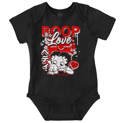 Крутой боди-джемпер Betty Boop Love Baby в стиле Кандзи для девочек лицензированного белого цвета