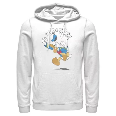Мужская толстовка с капюшоном Mickey & Friends Donald Duck Angry Jump, белая