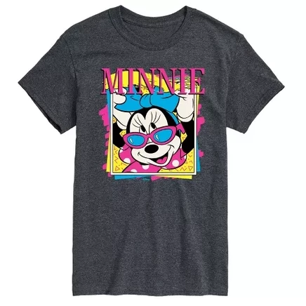 Мужская футболка в стиле ретро с коротким рукавом Minnie и графическим рисунком heather charcoal