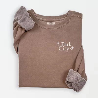 Легкая одежда с вышивкой Park City Stars Окрашенная толстовка эспрессо