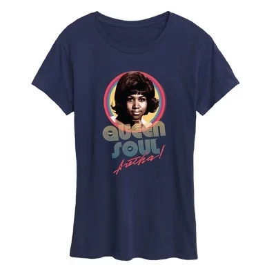 Женская футболка Aretha Franklin «Королева соул», синяя