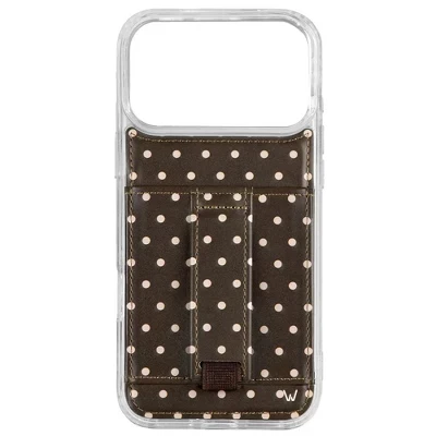 Чехлы Чехол для телефона iPhone 17 Pro Max с бумажником и ремешком для пальцев cocoa dot