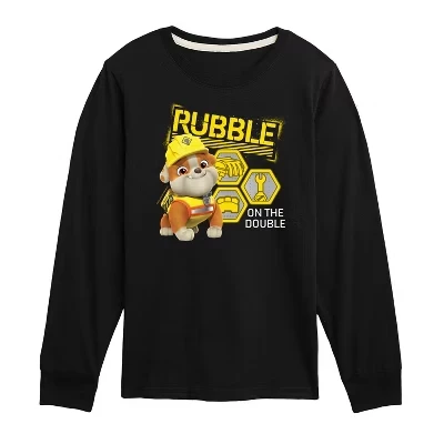 Футболка с длинным рукавом и рисунком Rubble & Crew для мальчиков - Paw Patrol - черная
