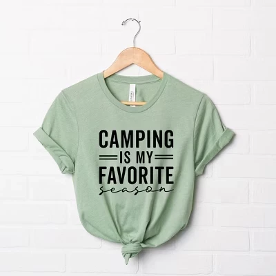 Женская футболка Camping - моя любимая в этом сезоне футболка с коротким рукавом и рисунком sage