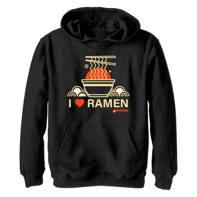 Толстовка с капюшоном Boy's I Heart Ramen черная