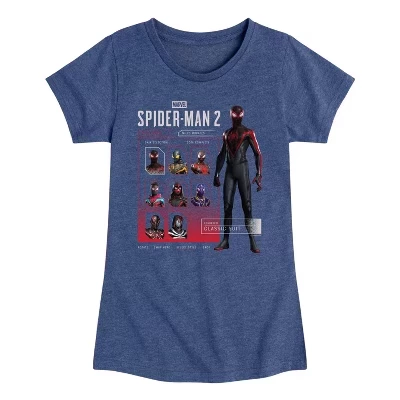 Футболка для девочек Spider-Man Miles Skin Select, синяя