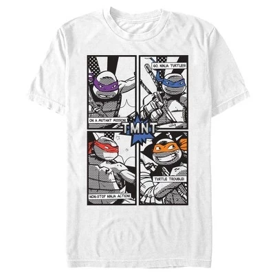 Мужская футболка TMNT «Черно-белый комикс», белая
