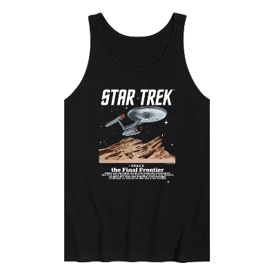 Мужская майка с графическим принтом Space The Final Frontier, черная