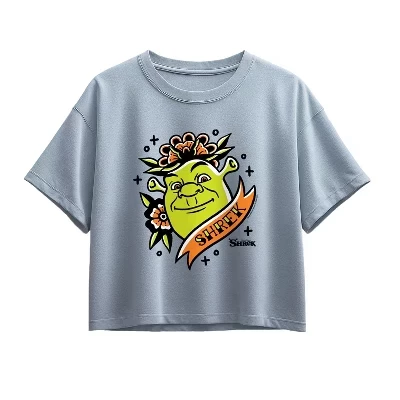 Футболка для девочки Shrek Tattoo Portrait, синяя