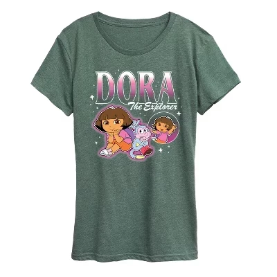 Женская футболка Dora the Explorer Bootleg с принтом, меланж можжевеловый