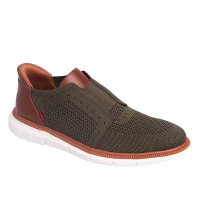 Мужская технология Hands Free Slip On Легкая дышащая ткань South Street Oxford оливкового цвета