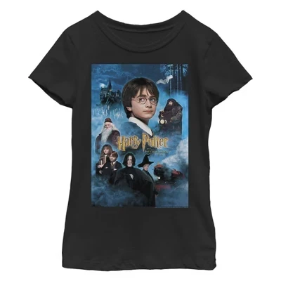Футболка для девочек Harry Potter, черная