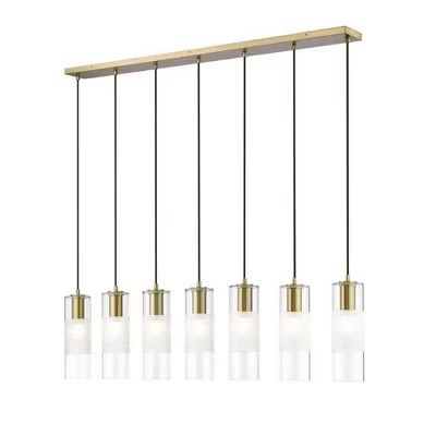 Линейная люстра Alton 7-Light - Современный стальной дизайн для кухонного островка или обеденного стола gold