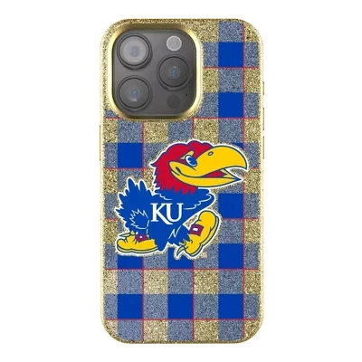 Чехол для мобильного телефона NCAA Big 12 Universities в клетку с золотыми украшениями для Apple iPhone kansas jayhawks
