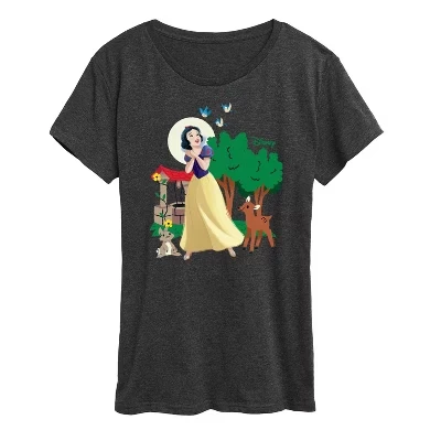Женская футболка с коротким рукавом Snow White Scene и графическим рисунком heather charcoal