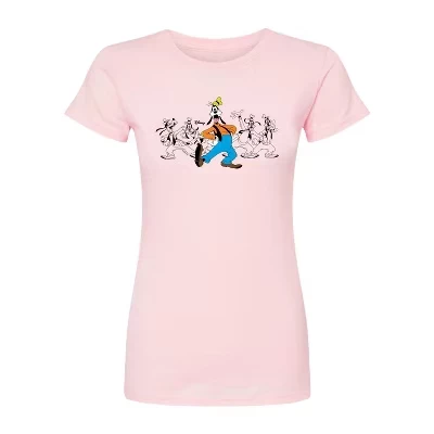 Женская облегающая футболка Disney «Goofy Chest», розовая