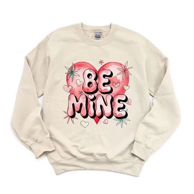 Женская толстовка с рисунком Be Mine Pink Heart dust