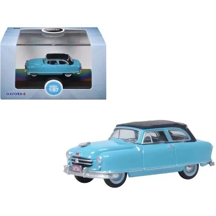 Ландо с откидным верхом, изготовленное на заказ компанией Nash Rambler в 1950 году (закрытое) Strato Blue с черным верхом 1/87 (HO), Модель, изготовленная на заказ компанией