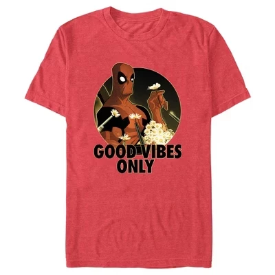 Мужская футболка Deadpool Good Vibes Only красного цвета