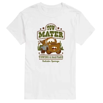 Мужская футболка Tow Mater Western с коротким рукавом и рисунком белого цвета