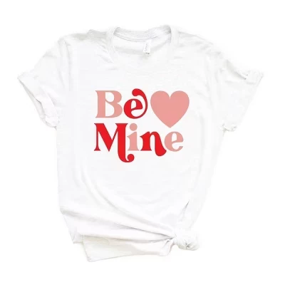 Женская футболка с ярким рисунком Be Mine Heart с коротким рукавом белого цвета