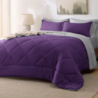 Постельный комплект Bedsure, 7 предметов, фиолетовый