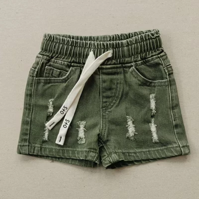 Джинсовые шорты Kids Jay Distressed - зеленый
