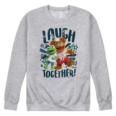 Мужской свитшот Muppet Babies Kermit & Fozzie, серый меланж