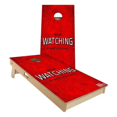 Набор досок Stop Watching Cornhole Board | Включает в себя (2) доски, (8) Сумки и дополнительные аксессуары, а также чехол для переноски