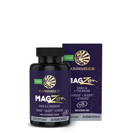 Капсулы Magnesium + Zen, добавка магния с Гамк и L-теанином для улучшения настроения, сна и снятия стресса, без вкуса, 90 карат