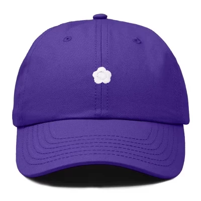 Маленькая вышитая цветком хлопчатобумажная шапочка Outdoor Dad Hat женская фиолетовая