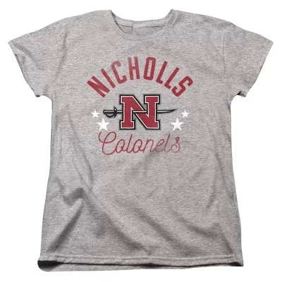Женская футболка Nicholls State University Colonels черного цвета