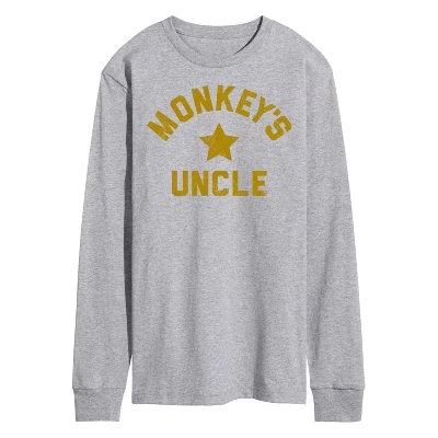 Мужская футболка с длинным рукавом Monkey's Uncle с графическим рисунком athletic heather