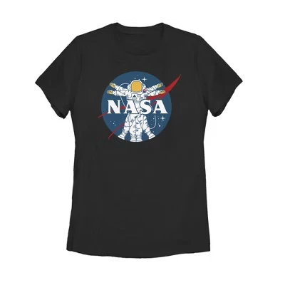 Женская футболка Da Vinci Astronaut черного цвета