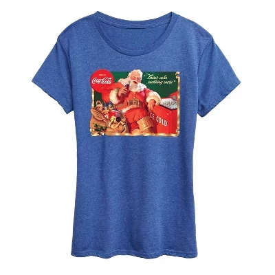 Женская винтажная футболка с коротким рукавом и рисунком Санта-Клауса heather royal blue