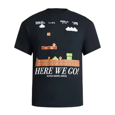 Seven Times Six Super Mario Bros Футболка мужская Here We Go с коротким рукавом и графическим принтом Черный черный