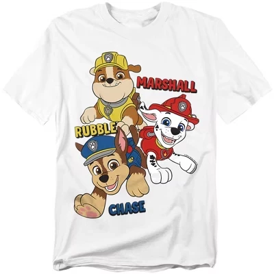 Мужская футболка Paw Patrol Marshall Rubble Chase Jumping, белая