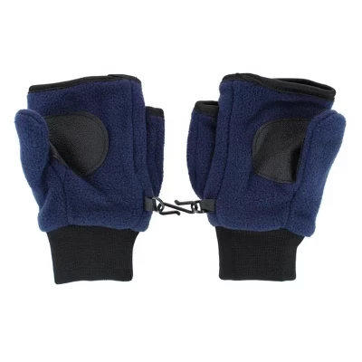Детская зимняя флисовая перчатка без пальцев Polar Wear для детей 2-4 лет, трансформируемая в варежку синего цвета