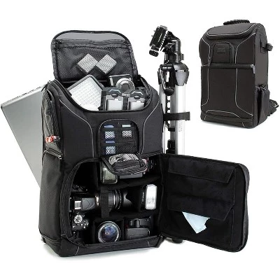 Camera Backpack for Photographers – with Laptop Slot, Rain Cover & Tripod Holder, Durable Photography Bag black