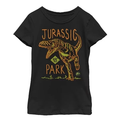 Футболка для девочек Jurassic Park T. Rex, черная
