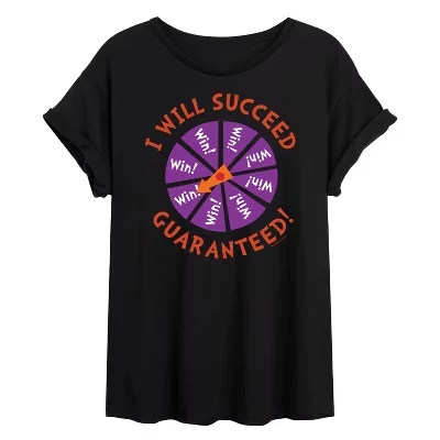 Женская футболка с объемным рисунком I Will Succeed черного цвета