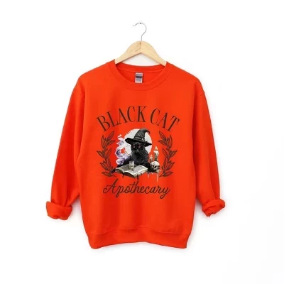 Женский свитшот Simply Sage Market, Black Cat, оранжевый