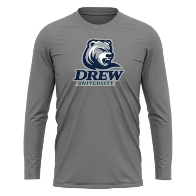 Мужская спортивная футболка NCAA Drew University с длинным рукавом, антрацитовая
