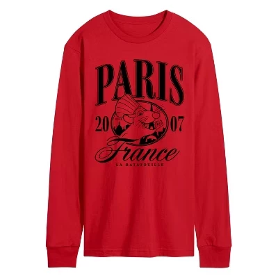 Мужская футболка с длинным рукавом и графическим рисунком Paris Collegiate, красная