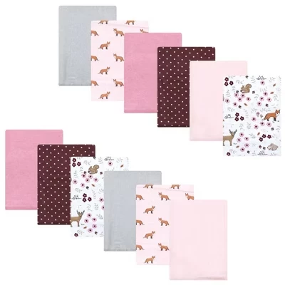 Детские фланелевые салфетки для отрыжки Hudson Baby 12pk forest woodland