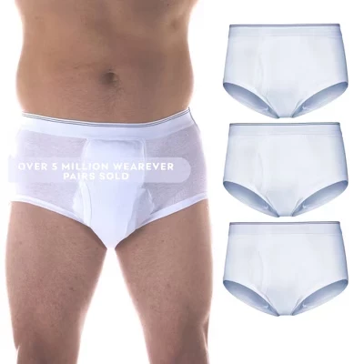 Мужские трусы от недержания мочи Super Absorbency белого цвета, 3 упаковки